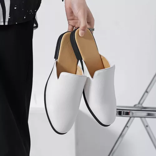 Medio mocasín para hombre pantuflas sin cordones laterales informales zapatos planos calzado masculino 38-47 - Imagen 2 de 19