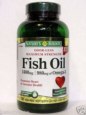 Nature's Bounty Maximum Strength Fish oil 1400mg, 980mg of Omega-3, 130 Softgels
