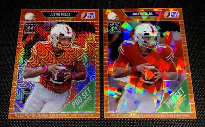 Justin Fields 2021 Leaf Pro Set Lot Of 2 Jersey Match Rookies #1/5 #1/7 1/1 RC