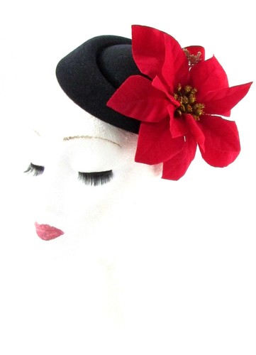 Black Red Gold Poinsettia Christmas 