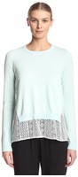 French Connection Women S Layered Top, Aqua White, M French Connection Women S Layered Top, Aqua White, M