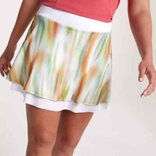 CALIA Women's Double Layer Mesh Golf Skort, Filtered Flora Multi, Medium