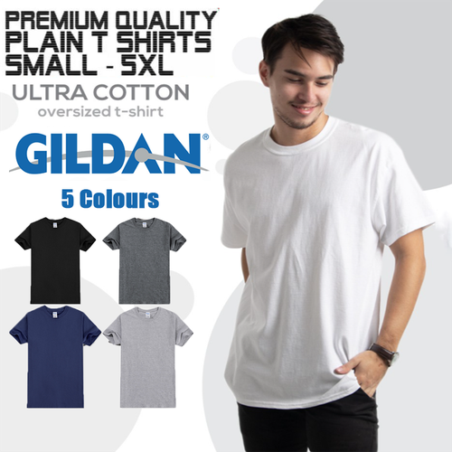 Gildan Men T-shirt Plain Blank 100 