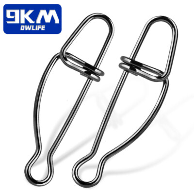 50Pcs Crosslock Snap Swivel Fishing Duo-Lock Clip Stainless Sea Lure Connector