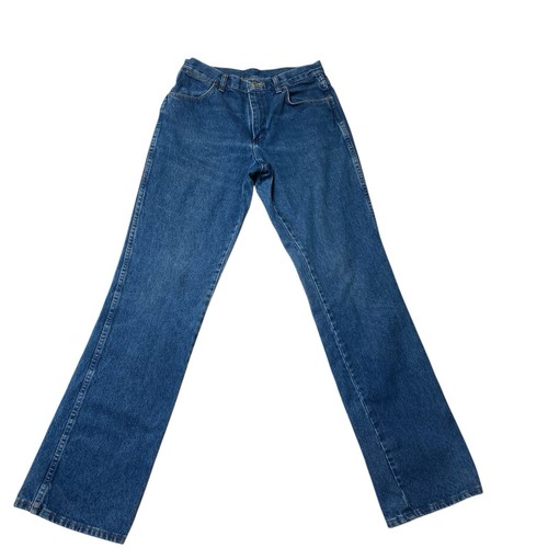 Wrangler Jeans Mens 9X36 Blue Bootcut Leg Denim Work Wear 100% Cotton Casual