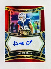 2024 Panini Select Damone Clark Auto /75 Red Prism #SP-DCK Dallas Cowboys