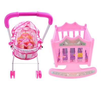 plastic doll crib