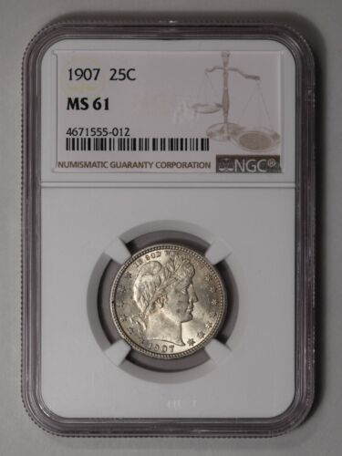 1907 Barber Quarter NGC MS-61 - Picture 3 of 4