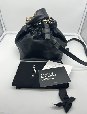 NEW DEMELLIER LONDON The Santa Monica Chain Black Leather Bucket