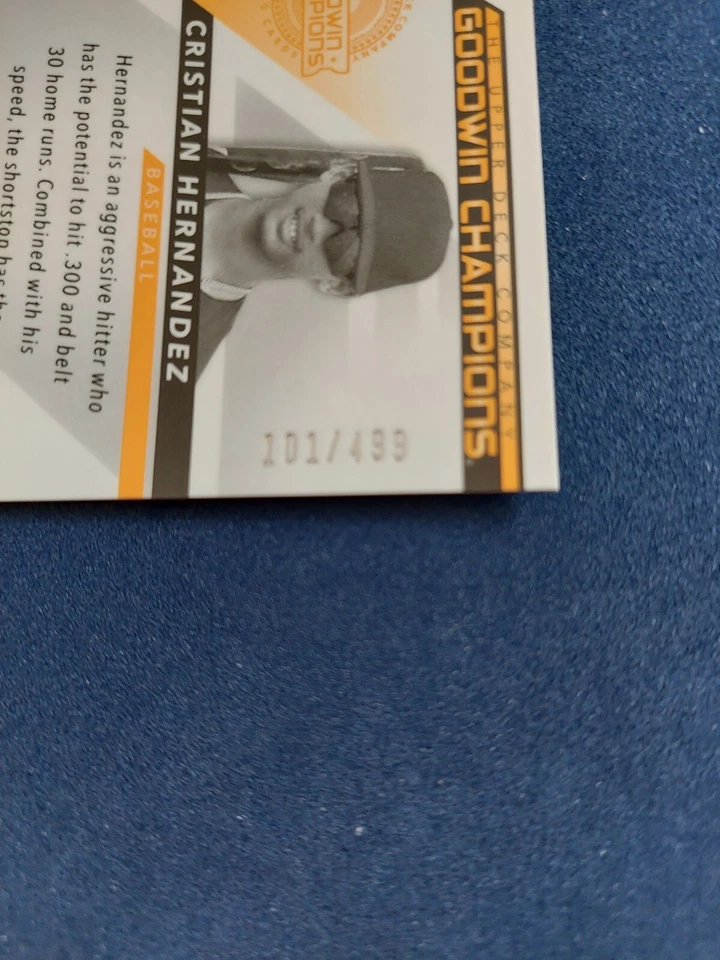 Cristian Hernandez 2022 UD Goodwin Champion Splash Color Orange Prism #101/499 - Image 3 of 4