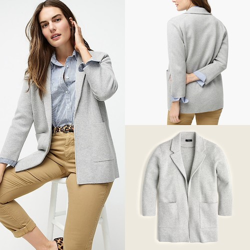 front Sweater-blazer HEATHER GRAY J0244 