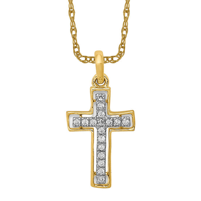 Cross Necklace Kay Jewelers Dainty Necklace 14K Solid Yellow Gold