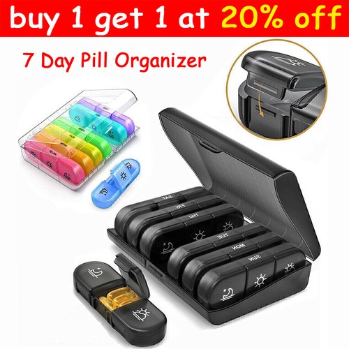 7 Day Weekly Pill Box Medicine Tablet Organizer Dispenser Container Case - Picture 2 of 17