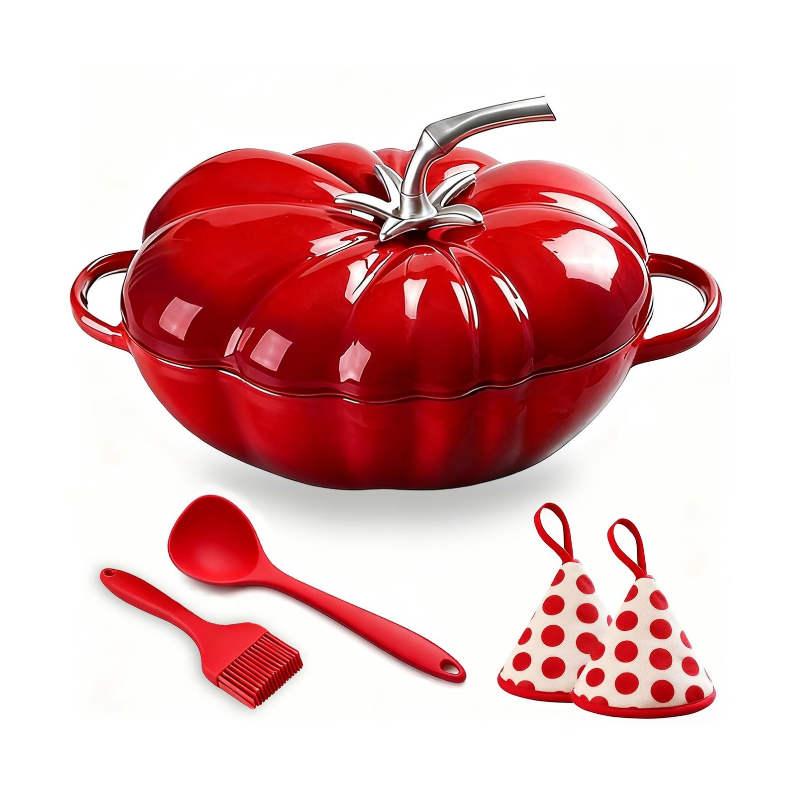 Pre-Seasoned Enameled Cast Iron Dutch Oven 5 Quart