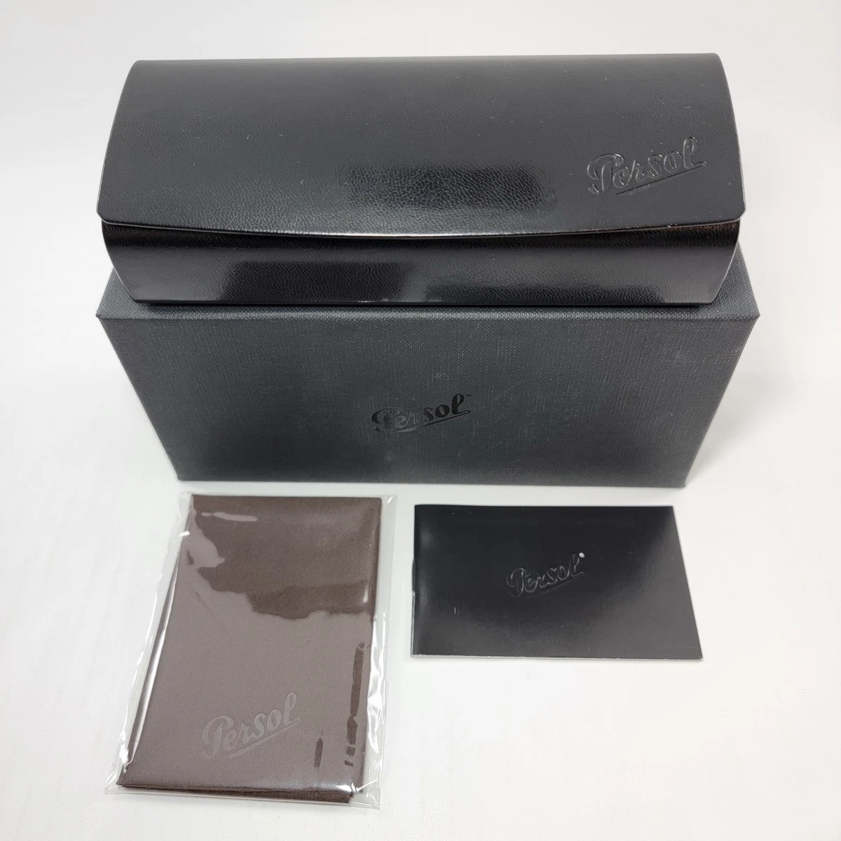 Persol Eyeglasses Sunglasses Faux Leather Black Protective Hard‎ Case Box Persol Eyeglass Hard Cases for sale | eBay main image 2