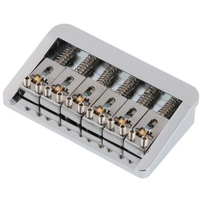 6 String Electric Guitar Bridge w/ Adjustable Brass Roller Saddle Chrome #to