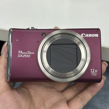 Canon PowerShot SX200 IS 12.1MP Compact 12x Zoom Digital Camera Red - 95 new
