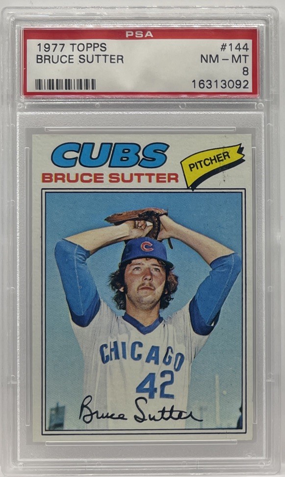 1977 TOPPS #144 BRUCE SUTTER ROOKIE RC PSA 8 NM-MT CUBS