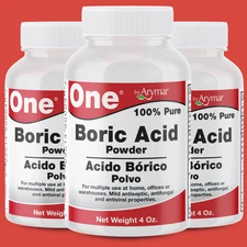 Arymar 100% Pure Boric Powder Granulated, Multi-Purpose Cleaner 4 oz (3-Pack)