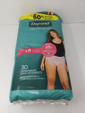 Depend Fresh Protection Incontinence Underwear Women Medium 30ct Maximum Blush