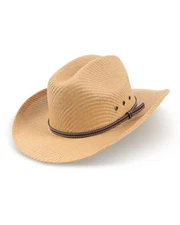 Extra Small Cowboy Hat,Natural Straw Cattleman Style Hats for Petite Heads,Co...