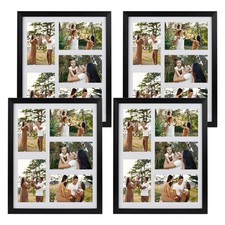 5 Openings 4x6 Picture Frame Collage Black 4 Pack, 11x14 Poster Frame Set of ...