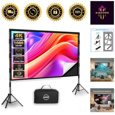 Complete Outdoor Movie Screen Kit - 100 Inch Portable Projection with Carry Bag