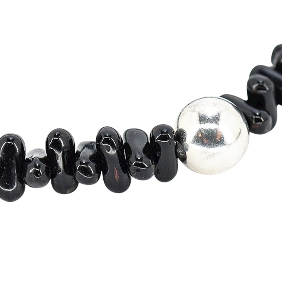 Natural Black Coral Bracelet With Sterling Silver Accent Bead - Image 4 of 4
