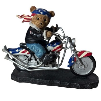 ''Bear to be Wild'' Figurine Born to Ride Collection Faithful Fuzzies Motorcycle