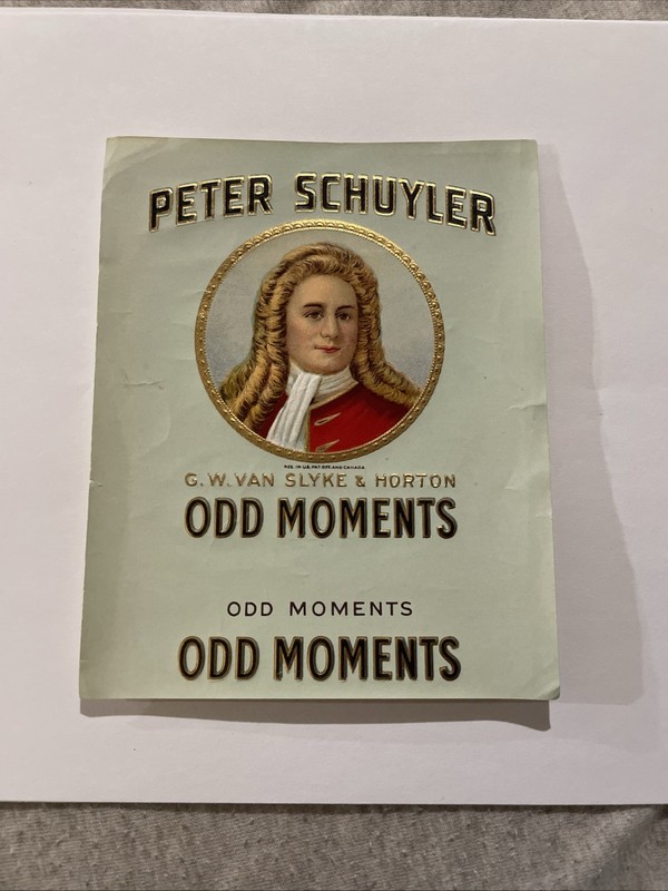 Vintage Peter Schuyler Odd Moments Cigar Embossed Paper Label