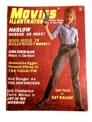 Movies Illustrated Sept 1965 Jane Fonda Cat Ballou Cover Rod Steiger Harlow