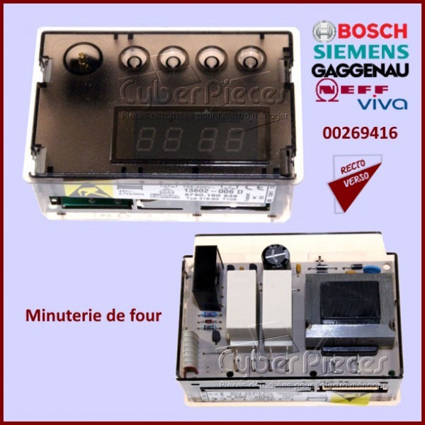 Minuterie Bosch 00269416 réparez votre four qui ne s'arrête plus avec ce minuteur 60 min