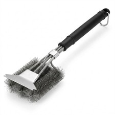 BBQ Cleaning Brush Heavy Duty Grill Cleaner Barbecue Wire Head Steel Handle Tool