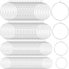 OIIKI 120PCS Earring Hoops, Beading, 4 Sizes, Silver Plated, 120pcs 