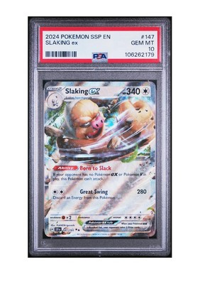PSA 10 Gem Mint 💎 2024 POKEMON SSP EN-SURGING SPARKS #147 SLAKING