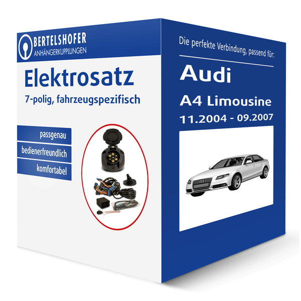 Elektrosatz 7-Pol. Spezifisch für Audi A4 Limousine Typ 8E/B7 11.2004-09.2007-image