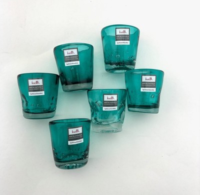 Italb Gläser - Laguna Aqua - Schnaps - mundgeblasen - türkis , 6er Set