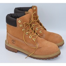 Timberland Women's Junior s 6" Premium Waterproof Boots Wheat Nubuck Size 5