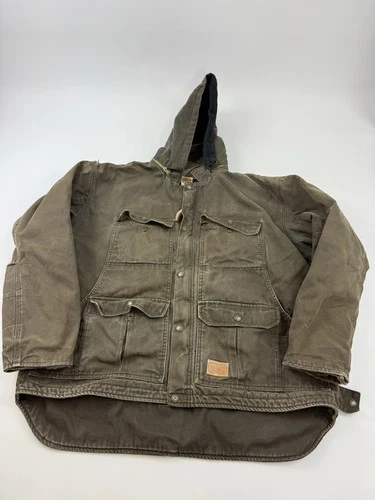 C.E. Schmidt Jacket Mens XL Brown Canvas Hooded Insulated Lined Parka Workwear - product listing photo