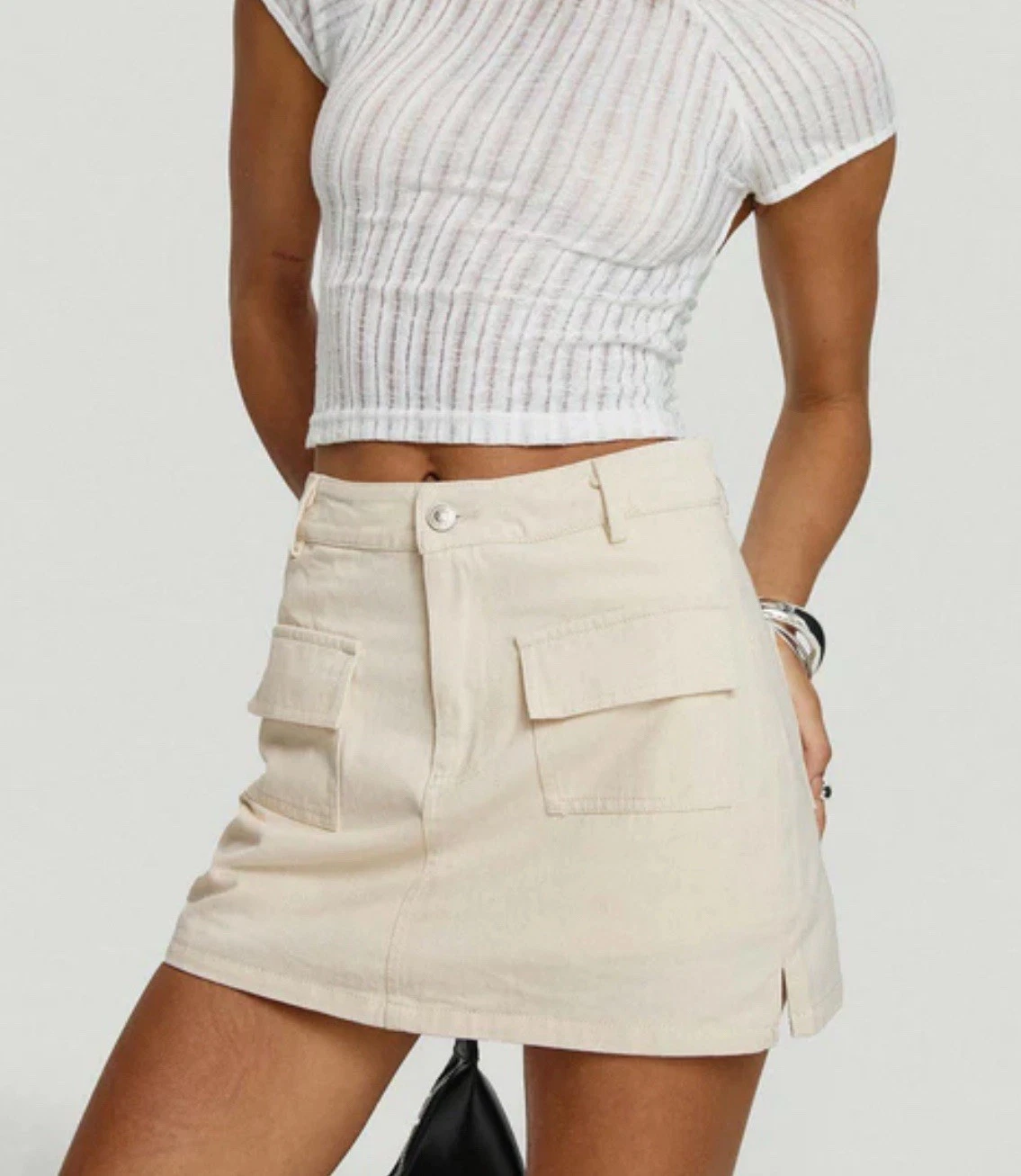 Princess Polly Women’s Cadern Skort Cream Size US 8 New