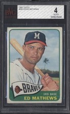 1965 Topps Eddie Mathews BVG 5 EX Vintage Graded Card #50 Milwaukee Braves HOF