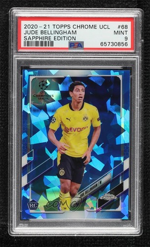 2020 Topps Chrome UEFA Champions League Sapphire Jude Bellingham PSA 9 Rookie RC