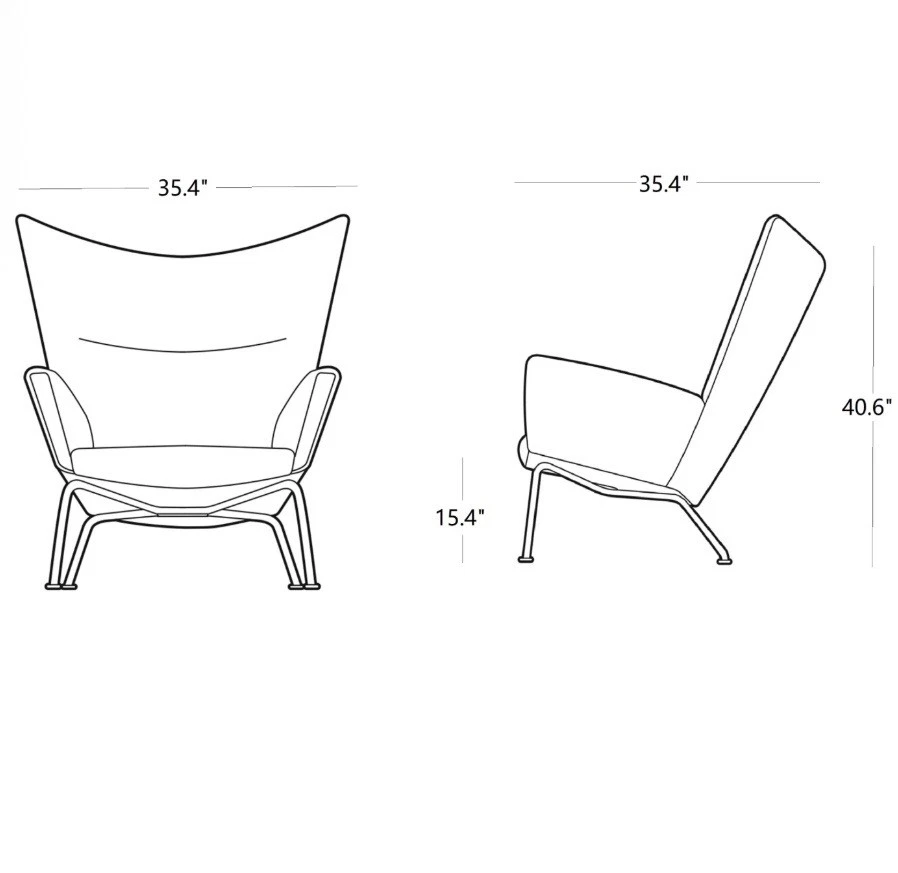 Auténtica silla de ala Hans J. Wegner CH445 - lana gris, Carl Hansen & Søn Foto 2 de 4