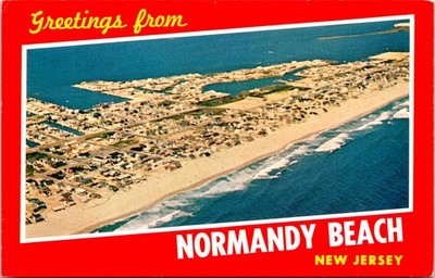 Normandy Beach Aerial View Greetings New Jersey Postcard G15