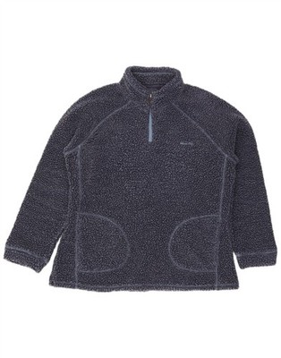WEIRD FISH Damen-Fleecepullover mit Reißverschluss am Ausschnitt UK 16 Large marineblau Polyester DR23