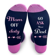Mom Socks For Women, Mom Off Duty Socks, Mother's Day Gifts Ideas From Daught...