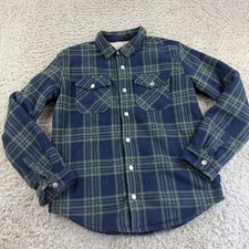 Eddie Bauer Snap Button Up Sherpa Lined Jacket Youth Boys Size XL 16 Plaid