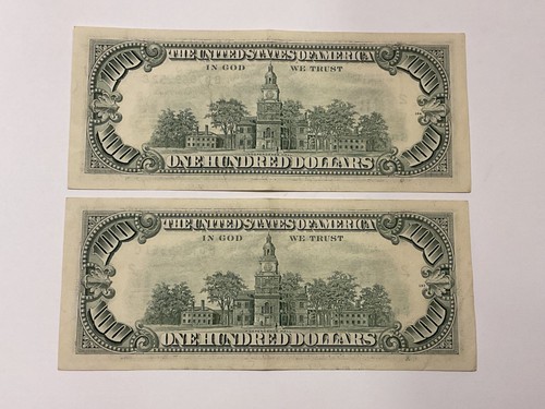 (2) 1990 $100 Dollar Bill Bills Sequence Sequential Serial Numbers Consecutive!! - Picture 6 of 10