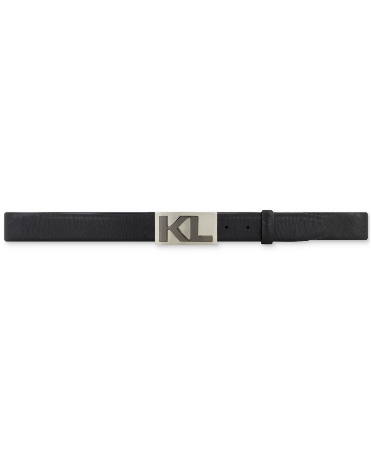 Karl Lagerfeld Paris Mens Saffiano Leather Belt Black Size 32 6790₽