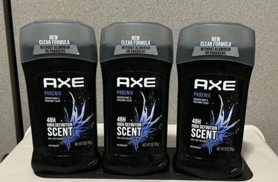 3 AXE PHOENIX MINT & ROSEMARY 48HR FRESH SCENT DEODORANT MEN ALUMINUM FREE 3 OZ